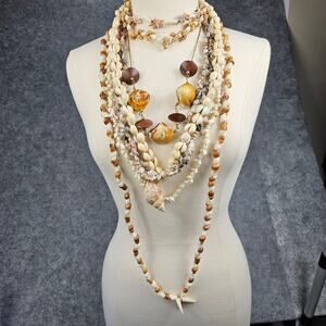 Vintage to Modern Sea Shell Jewelry Lot Wearable Beach Finds or Use for Crafts